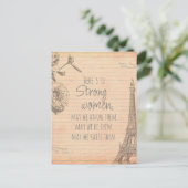 ストロングウィメンズ引用文パリ紙エッフェルタワー ポストカード (スタンド正面)