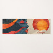 ストロングブラックウーマン名前をカスタムする ヨガマット (裏面(横))