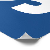 ストロングブルー感動的ホワイト ポスター (角)