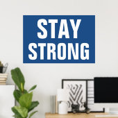 ストロングブルー感動的ホワイト ポスター (ホームオフィス)