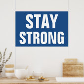 ストロングブルー感動的ホワイト ポスター (キッチン)