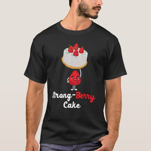 ストロングベリーケーキ重量挙げイチゴ狩り Tシャツ (正面)