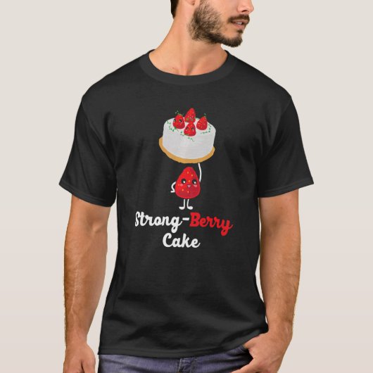 ストロングベリーケーキ重量挙げイチゴ狩り Tシャツ (正面)