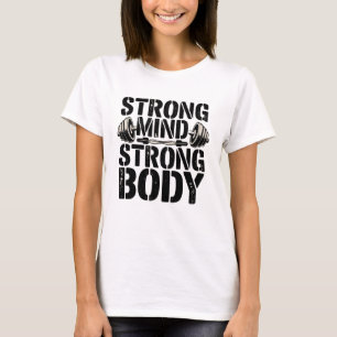 ストロングマインドストロング体フィットネス やる気を起こさせる Tシャツ