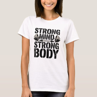 ストロングマインドストロング体フィットネス やる気を起こさせる Tシャツ
