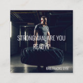 ストロングマンジムスポーツフィットネスパーソナルトレーナー スクエア名刺 (正面)