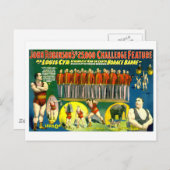 ストロングメンズサーカスショーヴィンテージ1898ポスター ポストカード (正面/裏面)