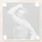 ストロングメンユーゲンサンドーボディビルによる新しいポーズ ガラスコースター (裏面)