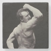 ストロングメンユーゲンサンドーボディビルによる新しいポーズ ストーンコースター (正面)