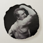 ストロングメンユーゲンサンドーボディビルによる新しいポーズ ラウンドクッション (裏面)