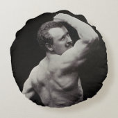 ストロングメンユーゲンサンドーボディビルによる新しいポーズ ラウンドクッション (裏面)