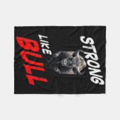 ストロングライクブルパワーリフティングボディビルジム フリースブランケット (正面(横))