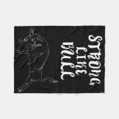 ストロングライクブルパワーリフティングボディビル フリースブランケット (正面(横))