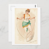 ストロング女性シリーズ#42：ロープのヴィンテージをスキップ ポストカード (正面/裏面)