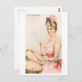 ストロング女性シリーズ#47：ケトルドラマーヴィンテージ ポストカード (正面/裏面)