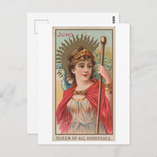 ストロング女性シリーズ#52:ジュノ女神ヴィンテージ ポストカード (正面/裏面)