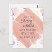 ストロング女性引用文金ゴールド赤面バブル葉書 ポストカード (正面/裏面)