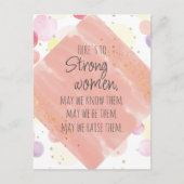 ストロング女性引用文金ゴールド赤面バブル葉書 ポストカード (正面)