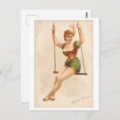 ストロング・ウィメンズ・シリーズ#40：トラペーズ・アーティスト・ヴィンテージ ポストカード (正面/裏面)