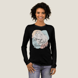 ストロング・ボールド・ビューティフル - ミニマリスト・ラインアートの女性 トライブレンドＴシャツ