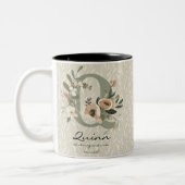 ストロング&ワイズボホシックフローラモノグラムマグ – Ruby ツートーンマグカップ (左)