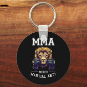 ストロングmmaライオン – タイボクシングケージファイティング キーホルダー (正面)