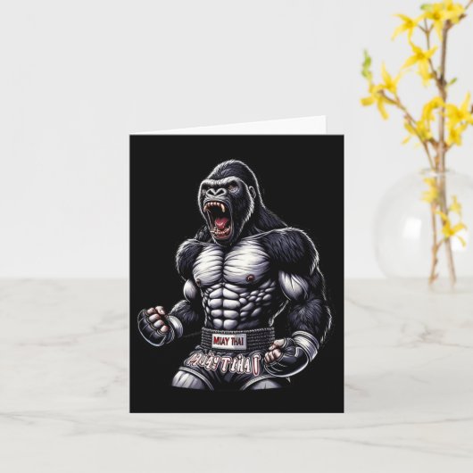 ストロングMuayタイゴリラ – タイボクシングとファイティング カード (黄色い花)