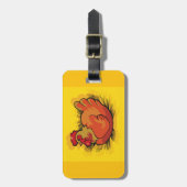 ストローの上の鶏 ラゲッジタグ (正面縦)