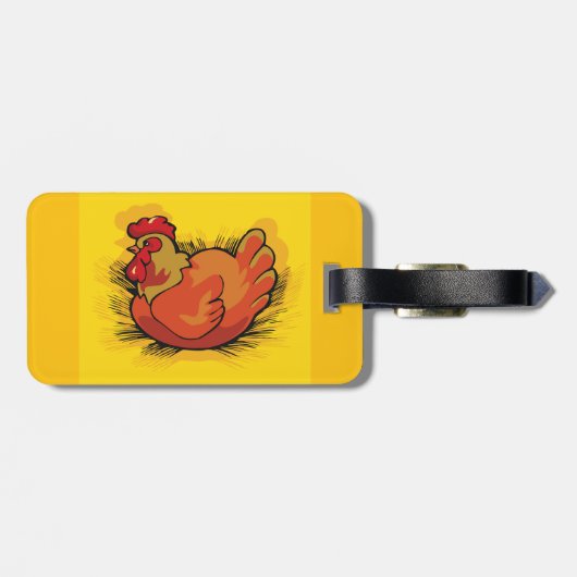 ストローの上の鶏 ラゲッジタグ (裏面横)