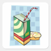 ストローの四角いステッカーで飲む スクエアシール (正面)