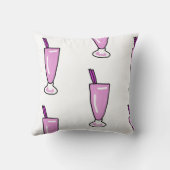 ストローイラストレーションクッション付きピンクミルクシェイク クッション (裏面)