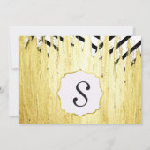 ストローエレガントクフェイク&ストライプ金ゴールドパターン 招待状 (裏面)