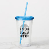 ストローカスタムを最小限に抑えたロゴタンブラー アクリルタンブラー (裏面)