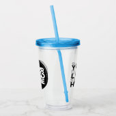 ストローカスタムを最小限に抑えたロゴタンブラー アクリルタンブラー (左)