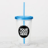 ストローカスタムを最小限に抑えたロゴタンブラー アクリルタンブラー (正面)