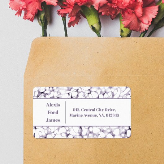 ストロークお洒落パープルペンドードル住所 シール