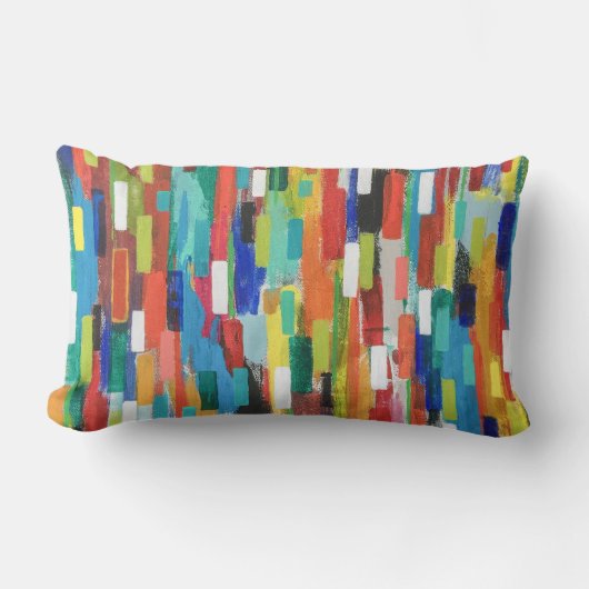 ストロークオブラックコットンランバー装飾用クッション ランバークッション (正面)