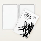 ストロークモダンのスケッチブックパーソナライズされた ノートブック (内側)