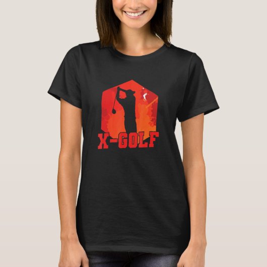 ストローク中のクロスゴルフ Tシャツ (正面)