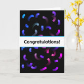 ストローク絵を描おめでとうカード カード (黄色い花)