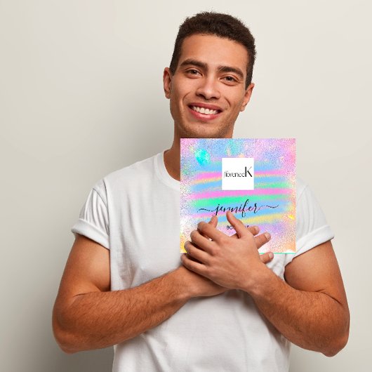 ストローク絵を描ピンク抽象芸術カスタムQRロゴ スクエア名刺