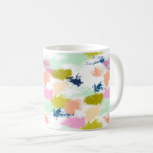 ストローク絵を描、油絵を描 コーヒーマグカップ (正面右)