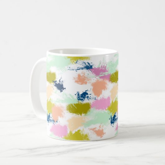 ストローク絵を描、油絵を描 コーヒーマグカップ (正面左)