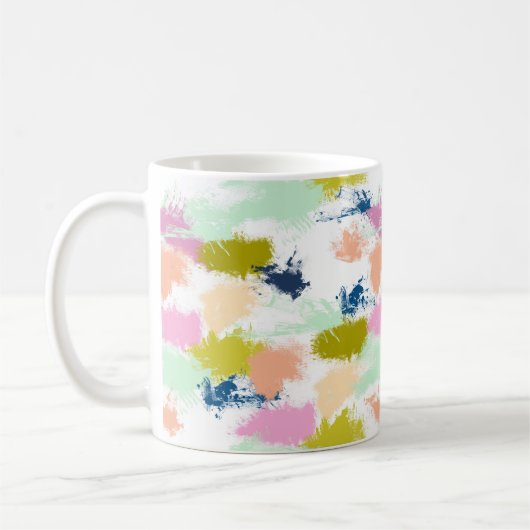 ストローク絵を描、油絵を描 コーヒーマグカップ (左)