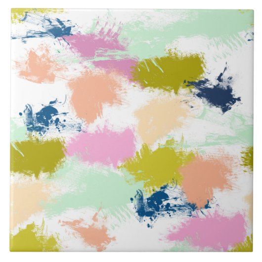 ストローク絵を描、油絵を描 タイル (正面)