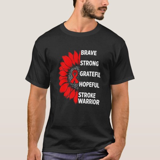 ストローク認識度サバイバープライドストロングウォリアー1 Tシャツ (正面)