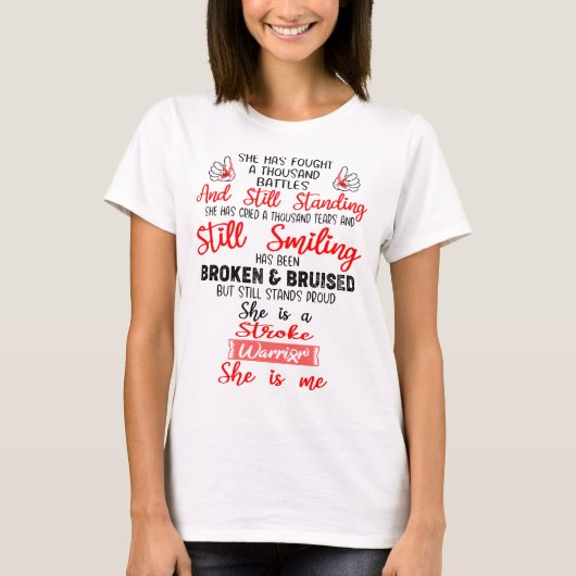 ストローク認識度リボンサポートギフト Tシャツ (正面)