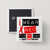 ストローク認識度I衣服レッドリボンパパ 缶バッジ (正面&裏面)