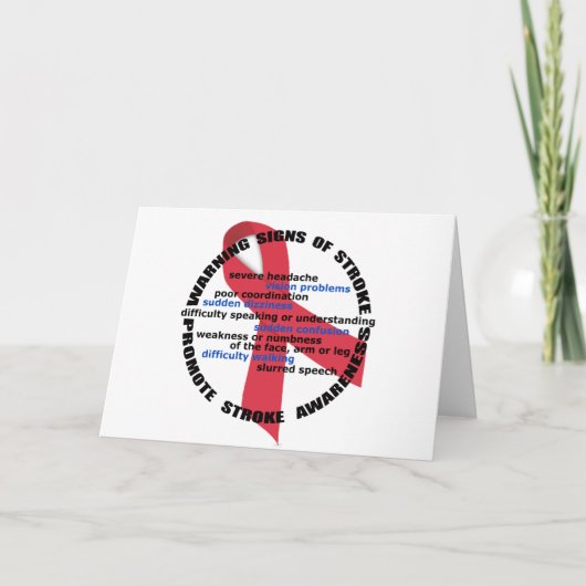 ストローク警告標識グリーティングカード カード (正面)