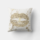 ストローク金ゴールドグリッターキスリップメイクアップホワイトマーブル クッション (裏面)